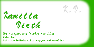 kamilla virth business card
